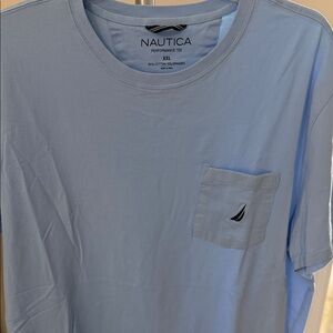 Nautica Men's Light Blue Pocket Tee
